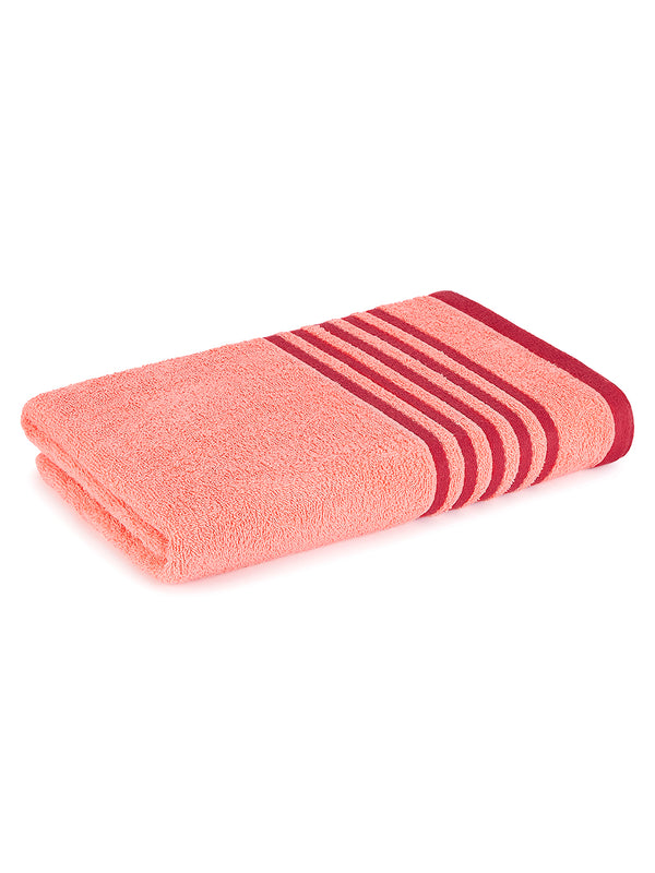 BasicX 380 GSM 100% Cotton Orange Bath Towel - Pack of 1 (150 L cm x 75 W cm)