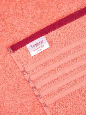 BasicX 380 GSM 100% Cotton Orange Bath Towel - Pack of 1 (150 L cm x 75 W cm)