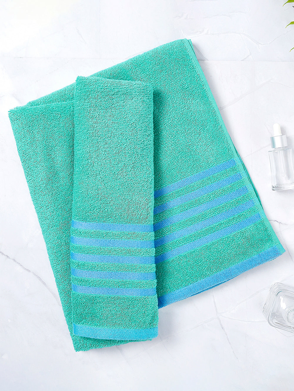 Basicx 380 GSM 100% Cotton Turquoise Large Towel - Pack of 1