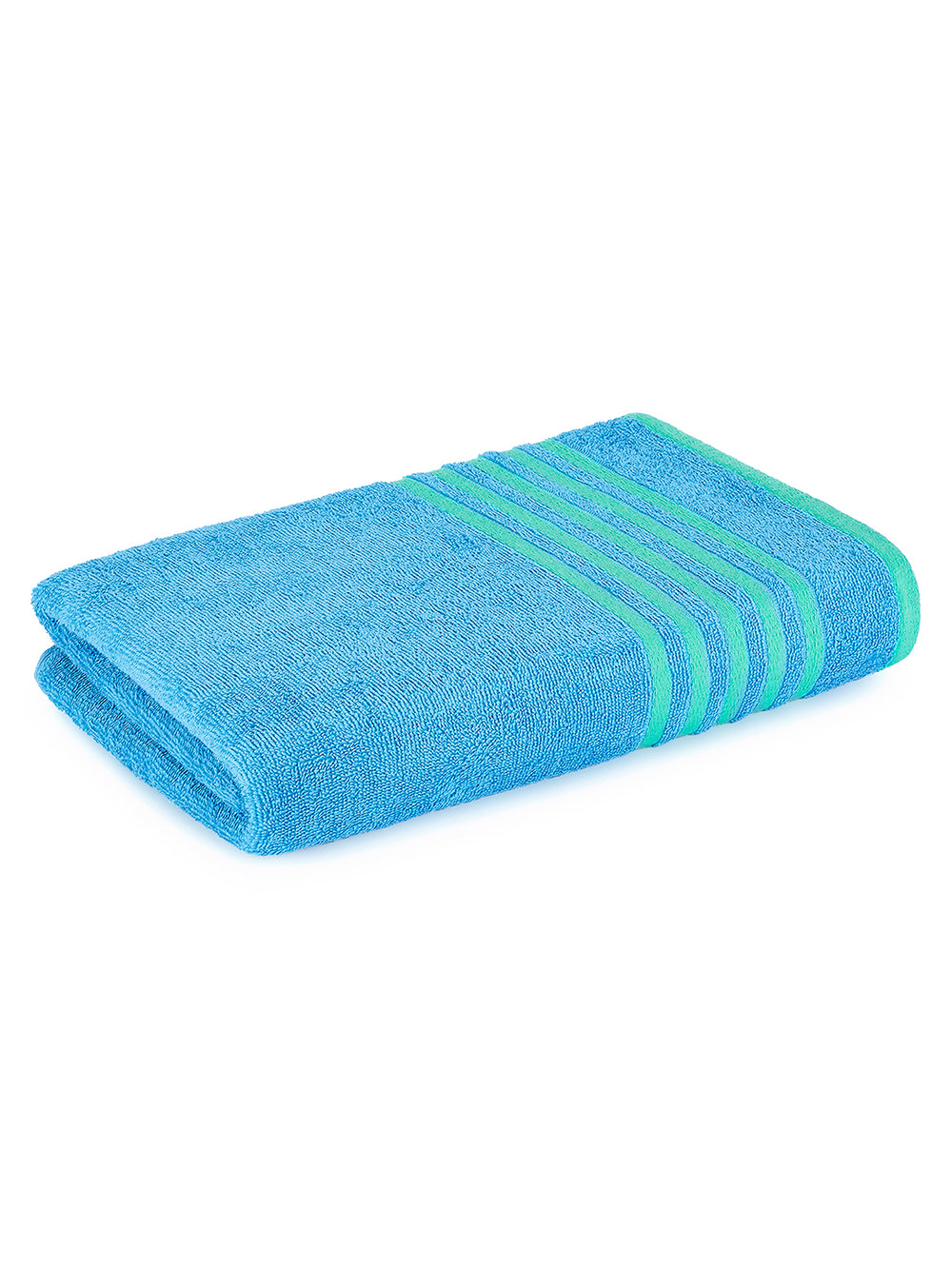 BasicX 380 GSM 100% Cotton Blue Bath Towel - Pack of 1 (150 L cm x 75 W cm)