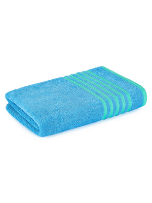 BasicX 380 GSM 100% Cotton Blue Bath Towel - Pack of 1 (150 L cm x 75 W cm)