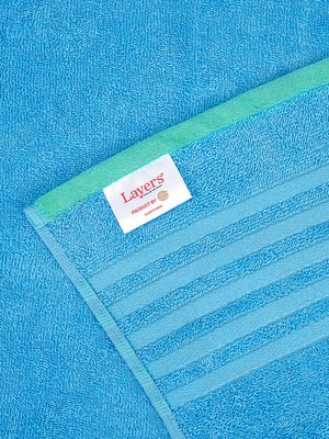 BasicX 380 GSM 100% Cotton Blue Bath Towel - Pack of 1 (150 L cm x 75 W cm)