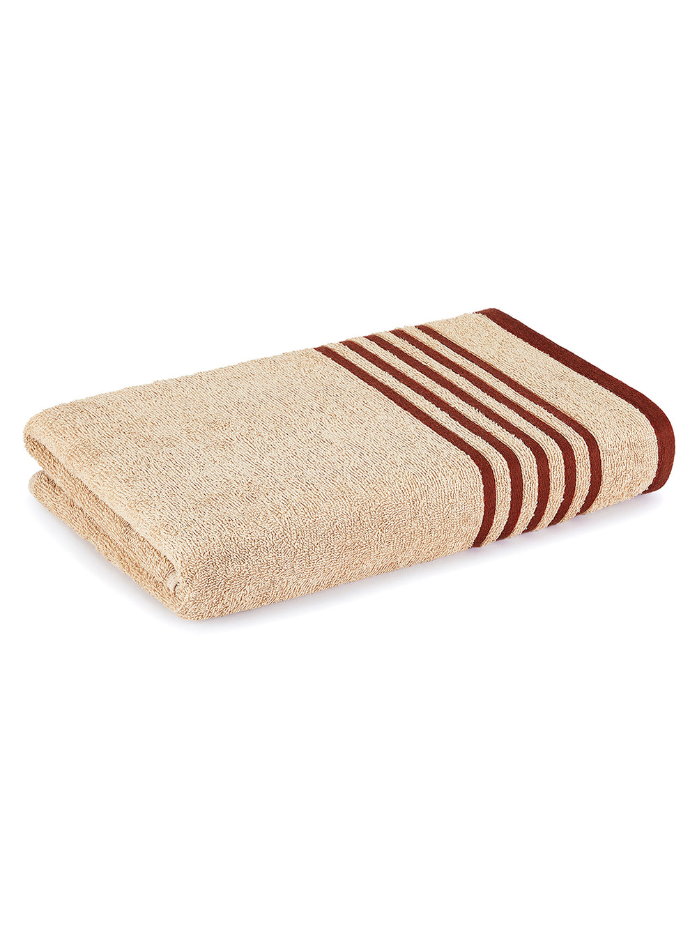 BasicX 380 GSM 100% Cotton Beige Bath Towel - Pack of 1 (150 L cm x 75 W cm)