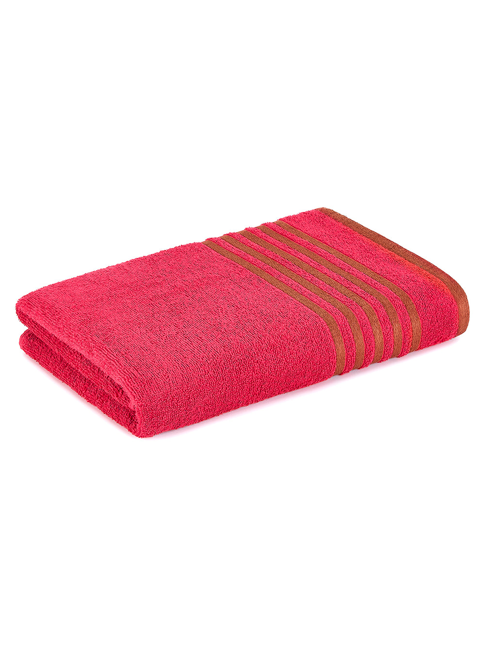 BasicX 380 GSM 100% Cotton Red Bath Towel - Pack of 1 (150 L cm x 75 W cm)