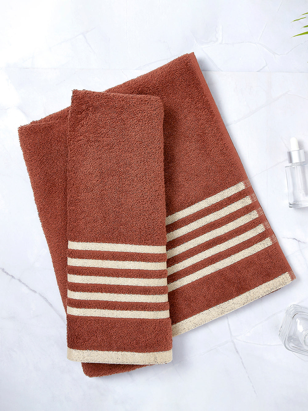 Basicx 380 GSM 100% Cotton Brown Large Towel - Pack of 1
