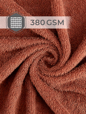 Basicx 380 GSM 100% Cotton Brown Large Towel - Pack of 1