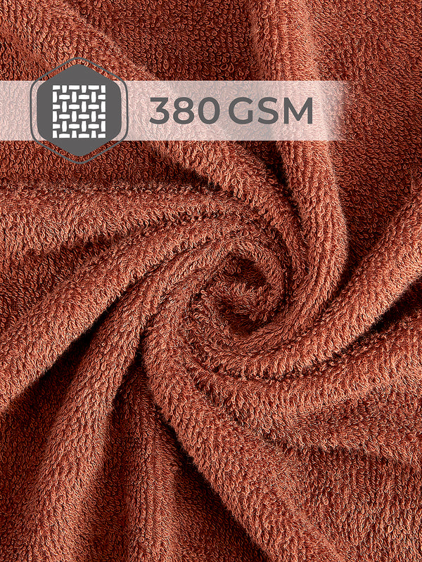 Basicx 380 GSM 100% Cotton Brown Large Towel - Pack of 1