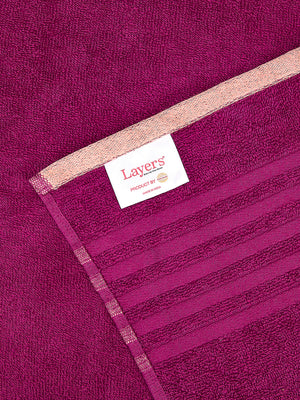 BasicX 380 GSM 100% Cotton Purple Bath Towel - Pack of 1 (150 L cm x 75 W cm)