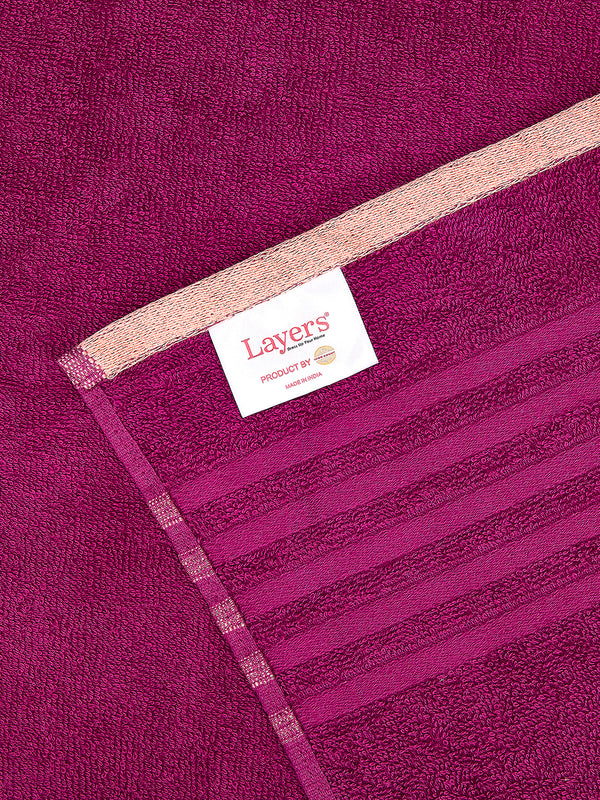 BasicX 380 GSM 100% Cotton Purple Bath Towel - Pack of 1 (150 L cm x 75 W cm)