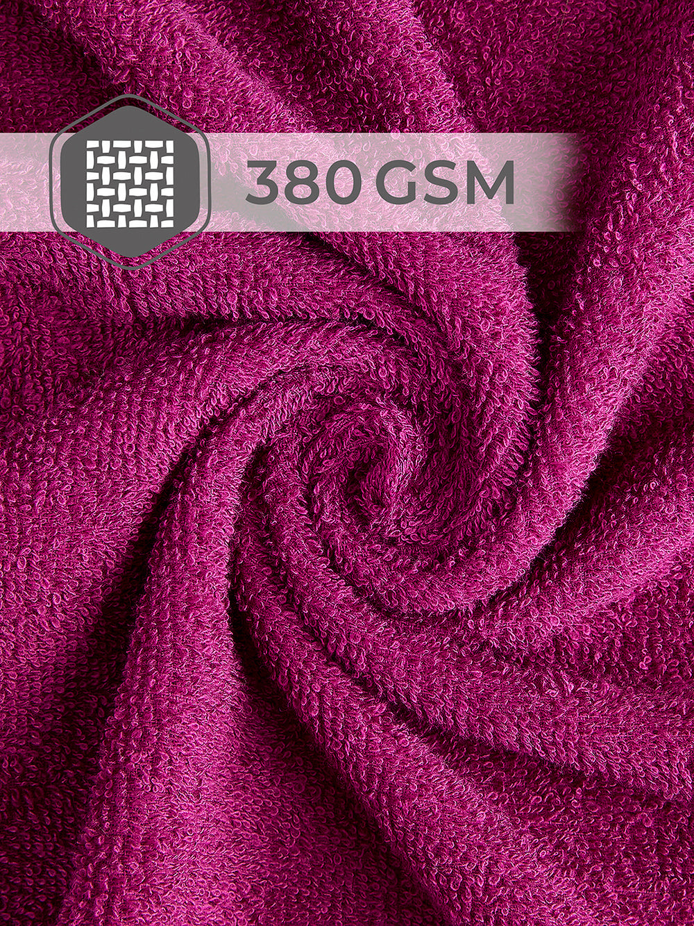 BasicX 380 GSM 100% Cotton Purple Bath Towel - Pack of 1 (150 L cm x 75 W cm)