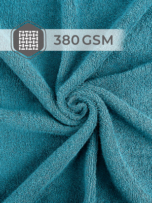 Basicx 380 GSM 100% Cotton Blue Large Towel - Pack of 1