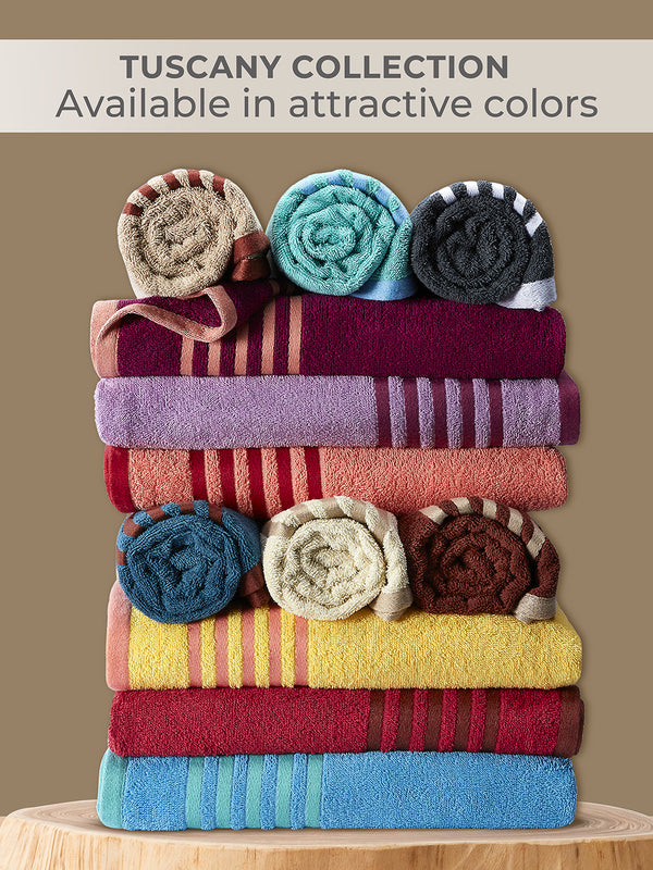 Tuscany 380 GSM 100% Cotton Cream Bath Towel - Pack of 1 (150 L cm x 75 W cm)