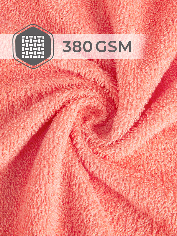 Tuscany 380 GSM 100% Cotton Peach Bath Towel - Pack of 1 (150 L cm x 75 W cm)