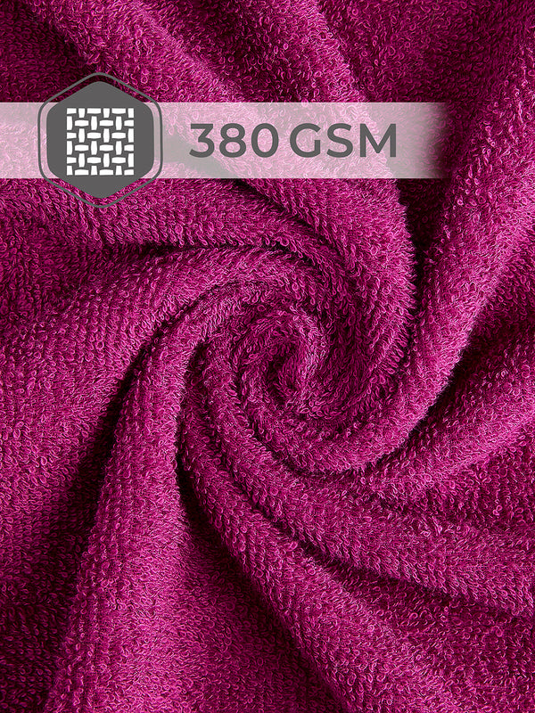 Tuscany 380 GSM 100% Cotton Magenta Bath Towel - Pack of 1 (150 L cm x 75 W cm)