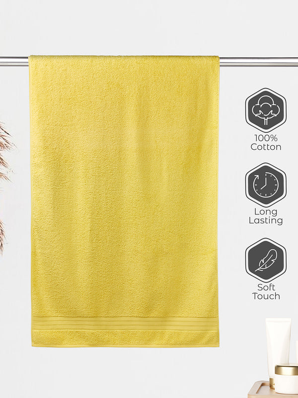 Be Bold 450 GSM 100% Cotton Yellow Large Towel - Pack of 1