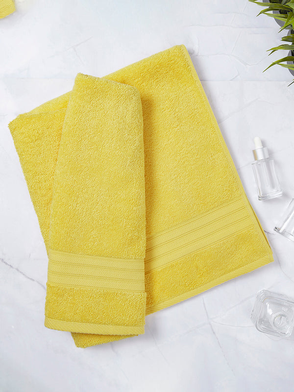 Be Bold 450 GSM 100% Cotton Yellow Large Towel - Pack of 1