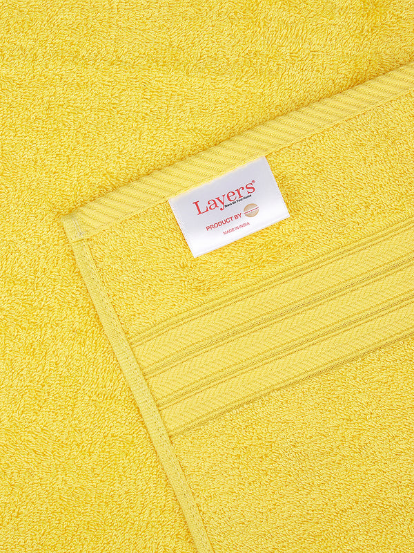 Be Bold 450 GSM 100% Cotton Yellow Large Towel - Pack of 1