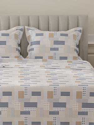 100% Cotton King Bedsheet Set, 144 TC Printed, Lumina Floret