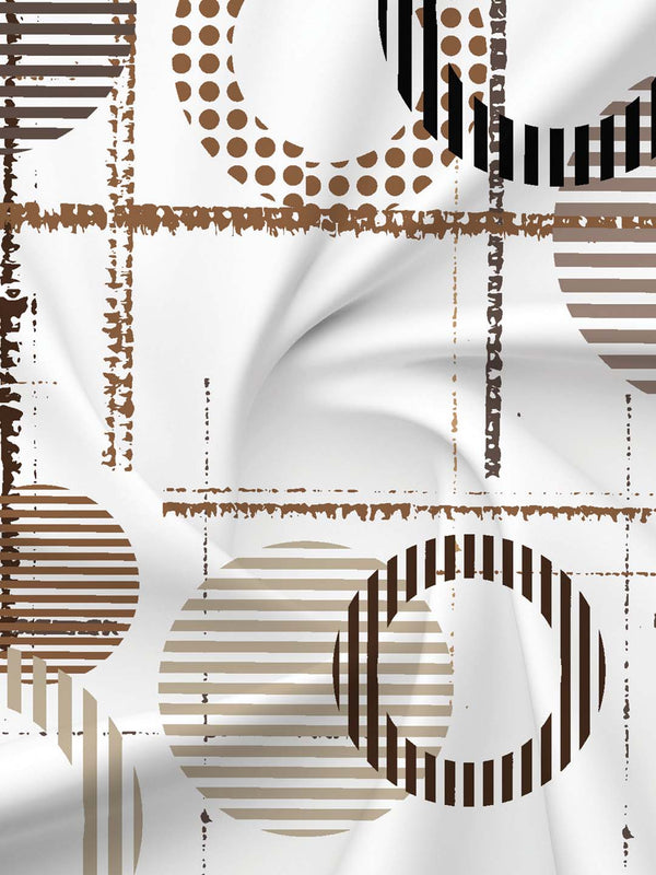 BasicX 100% Cotton 120 TC Yellow & White Geometric Double Bedsheet with 2 Pillow Covers