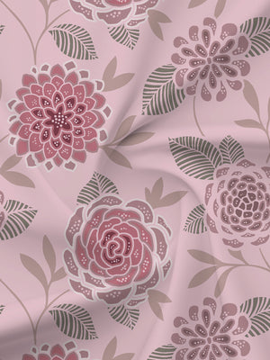 BasicX 100% Cotton 120 TC Pink Floral Double Bedsheet with 2 Pillow Covers