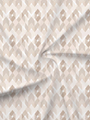 BasicX 100% Cotton 120 TC Cream Geometric Single Bedsheet with 1 Pillow Cover