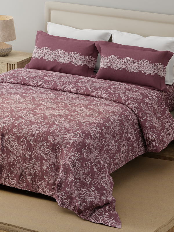 100% Cotton 120 TC, Double Bedsheet with 2 Pillow Covers - Forever