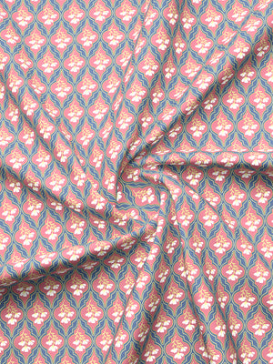 Forever 100% Cotton 120 TC Pink & Blue Floral Double Bedsheet with 2 Pillow Covers