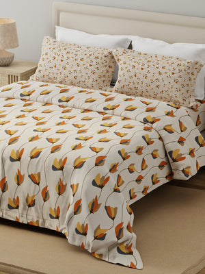 100% Cotton 120 TC, Double Bedsheet with 2 Pillow Covers - Forever