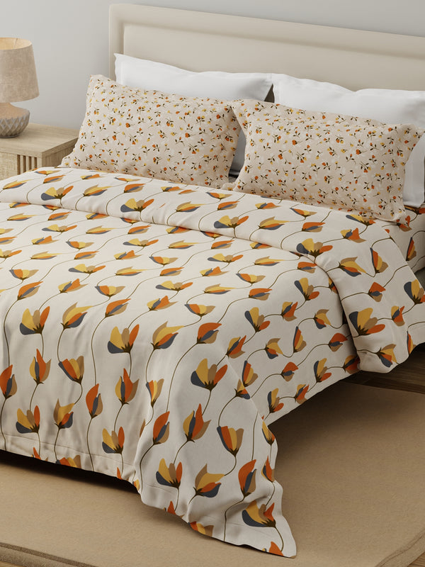 100% Cotton 120 TC, Double Bedsheet with 2 Pillow Covers - Forever