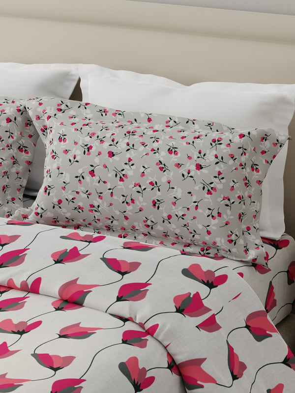 100% Cotton 120 TC, Double Bedsheet with 2 Pillow Covers - Forever