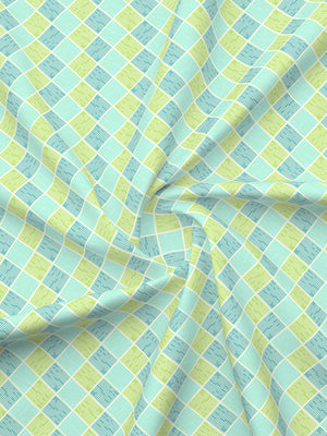 Forever 100% Cotton 120 TC Blue & Yellow Geometric Double Bedsheet with 2 Pillow Covers