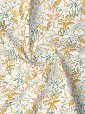 100% Cotton 180 TC, King Size Yellow & Grey Bedsheet with 2 Pillow Covers, Pure Nest Collection (Floral Print)