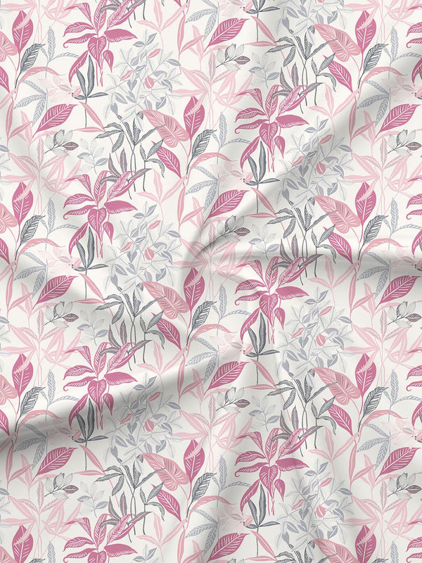 100% Cotton 180 TC, King Size Pink & Grey Bedsheet with 2 Pillow Covers, Pure Nest Collection (Floral Print)