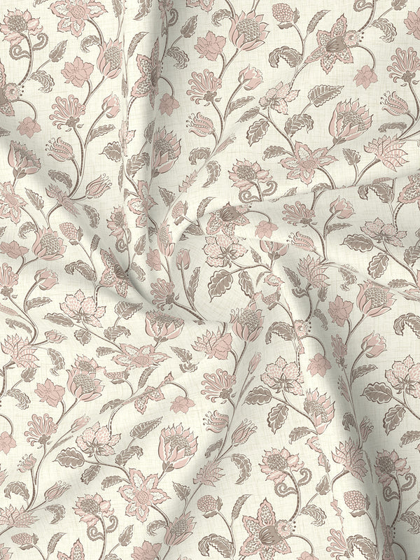 100% Cotton 180 TC, King Size Pink & White Bedsheet with 2 Pillow Covers, Pure Nest Collection (Floral Print)