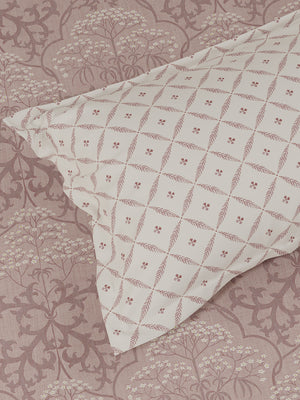 100% Cotton 180 TC, King Size Pink Bedsheet with 2 Pillow Covers, Pure Nest Collection (Ethnic Print)