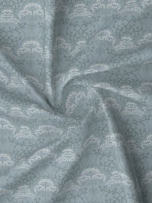 Pure Nest 100% Cotton 180 TC Blue Ethnic Print King Bedsheet with 2 Pillow Covers