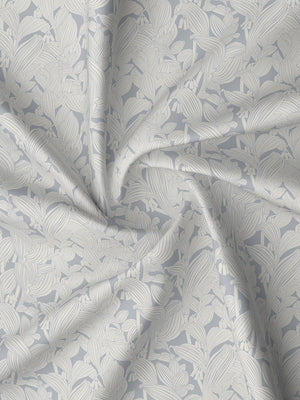 Pure Nest 100% Cotton 180 TC Grey & White Floral King Bedsheet with 2 Pillow Covers
