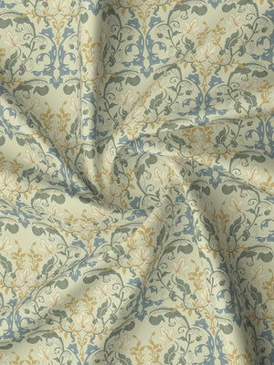 100% Cotton 180 TC, King Size Yellow Bedsheet with 2 Pillow Covers, Pure Nest Collection (Floral Print)