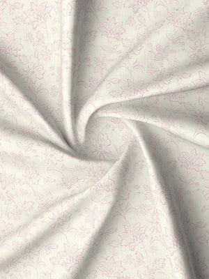 100% Cotton 180 TC, King Size Pink Bedsheet with 2 Pillow Covers, Pure Nest Collection (Floral Print)