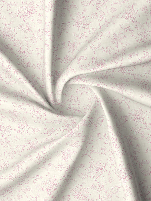 100% Cotton 180 TC, King Size Pink Bedsheet with 2 Pillow Covers, Pure Nest Collection (Floral Print)