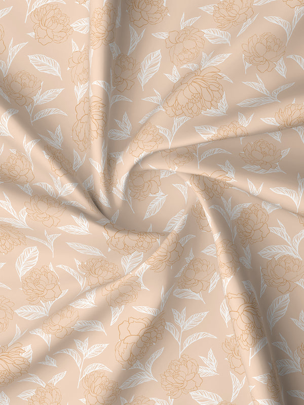 100% Cotton 180 TC, King Size Yellow Bedsheet with 2 Pillow Covers, Pure Nest Collection (Floral Print)