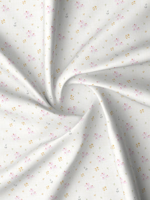 Pure Nest 100% Cotton 180 TC Pink & White Floral King Bedsheet with 2 Pillow Covers