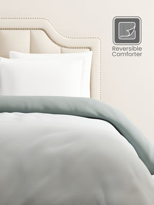 Double Reversible Comforter, Grey (94 inches L x 87 inches W), BasicX Collection