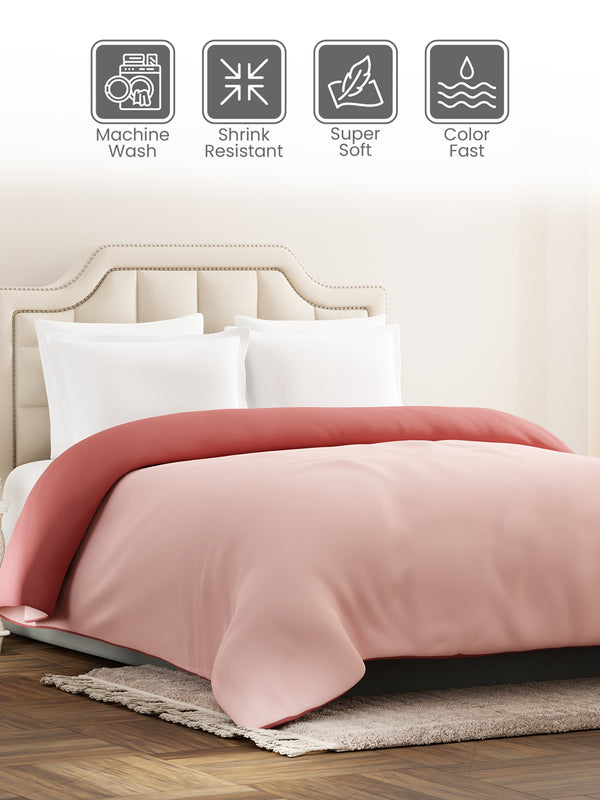Double Reversible Comforter, Pink (94 inches L x 87 inches W), BasicX Collection