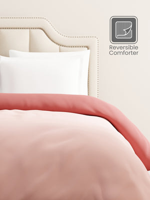 Double Reversible Comforter, Pink (94 inches L x 87 inches W), BasicX Collection