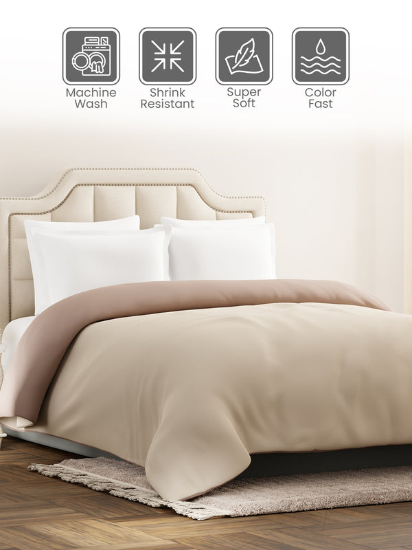 Double Reversible Comforter, Beige & Brown (2.40 L x 2.20 W meters), Forever Collection