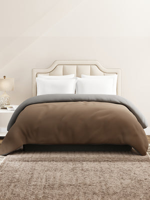 Double Reversible Comforter, Brown & Grey (2.40 L x 2.20 W meters), Forever Collection
