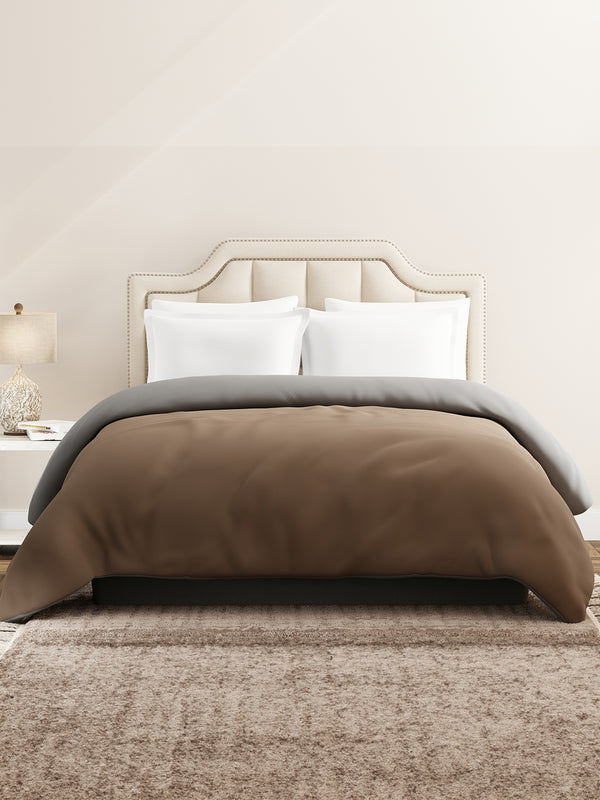 Double Reversible Comforter, Brown & Grey (2.40 L x 2.20 W meters), Forever Collection