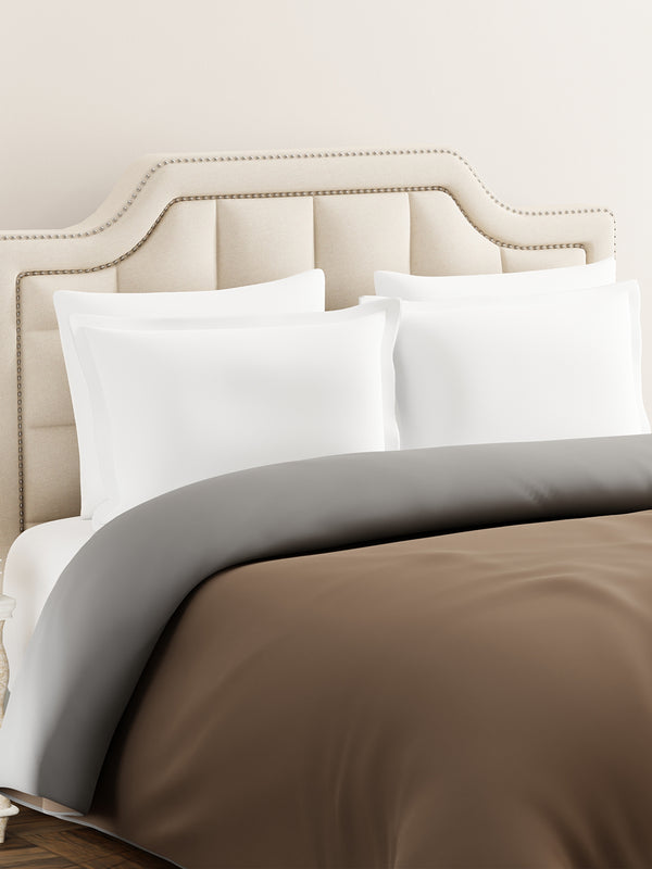 Double Reversible Comforter, Brown & Grey (94 inches L x 87 inches W), BasicX Collection