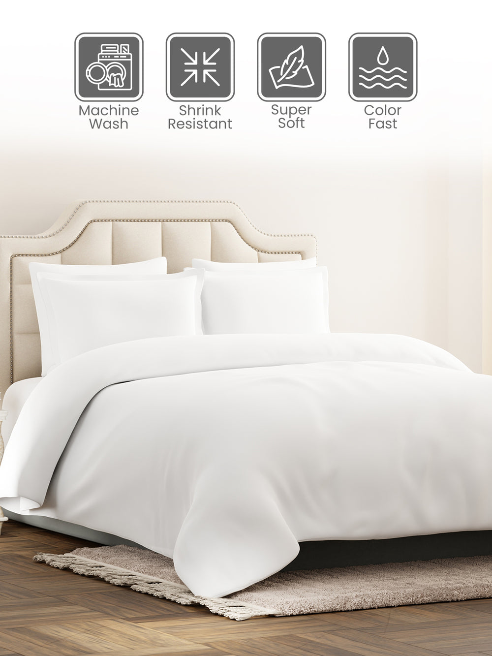 Double Reversible Comforter, White (2.40 L x 2.20 W meters), Forever Collection